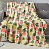 Plazatex Natural Pineapple All Season Plush Decorative Throw Blanket 50" x 70" Yellow