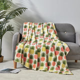 Plazatex Natural Pineapple All Season Plush Decorative Throw Blanket 50" x 70" Yellow