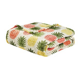Plazatex Natural Pineapple All Season Plush Decorative Throw Blanket 50" x 70" Yellow