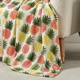 Plazatex Natural Pineapple All Season Plush Decorative Throw Blanket 50" x 70" Yellow