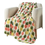 Plazatex Natural Pineapple All Season Plush Decorative Throw Blanket 50" x 70" Yellow