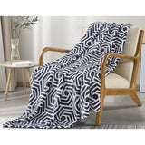 Plazatex Azmera plush Decorative Warm and Comfortable Machine Washable Throw 50" x 70" Black & White