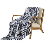 Plazatex Azmera plush Decorative Warm and Comfortable Machine Washable Throw 50" x 70" Black & White