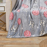 Plazatex All Star Soft & Cozy Glow in the Dark Throw Blanket Ideal for Bedroom & Living Room Decor 50"x60" Grey