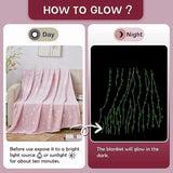 Plazatex All Star Soft & Cozy Glow in the Dark Throw Blanket Ideal for Bedroom & Living Room Decor 50"x60" Grey