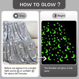 Plazatex All Star Soft & Cozy Glow in the Dark Throw Blanket Ideal for Bedroom & Living Room Decor 50"x60" Grey