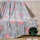 Plazatex All Star Soft & Cozy Glow in the Dark Throw Blanket Ideal for Bedroom & Living Room Decor 50"x60" Grey