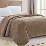 Plazatex Chevron Braided Stylish Soft Comfortable and Lightweight All Seasons Blanket Twin Taupe