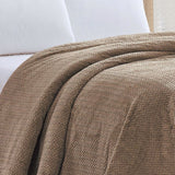 Plazatex Chevron Braided Stylish Soft Comfortable and Lightweight All Seasons Blanket Twin Taupe