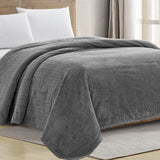 Plazatex Chevron Braided Stylish Soft Comfortable and Lightweight All Seasons Blanket Grey