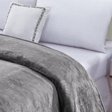 Plazatex Micro Plush Solid Parteen Soft Comfortable and Lightweight All Seasons Blanket Twin Grey