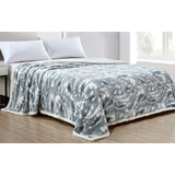 Plazatex Alaska Sherpa Machine Washable Warm and Comfortable Blanket Grey