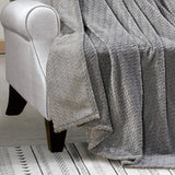 Plazatex Montana plush Decorative Warm and Comfortable Machine Washable Throw 50" x 60" Grey