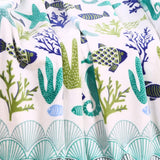 Plazatex Nautical Ocean Coral Plush All Season Decorative Throw Blanket 50" x 60" White & Blue