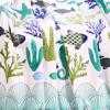Plazatex Nautical Ocean Coral Plush All Season Decorative Throw Blanket 50" x 60" White & Blue