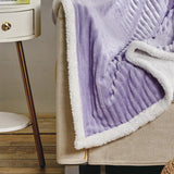 Plazatex Corduroy Sherpa All Season Decorative Throw Blanket 50" x 60" Lilac