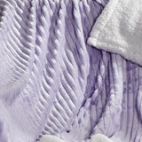 Plazatex Corduroy Sherpa All Season Decorative Throw Blanket 50" x 60" Lilac