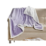 Plazatex Corduroy Sherpa All Season Decorative Throw Blanket 50" x 60" Lilac