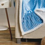 Plazatex Corduroy Sherpa All Season Decorative Throw Blanket 50" x 60" Light Blue