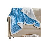 Plazatex Corduroy Sherpa All Season Decorative Throw Blanket 50" x 60" Light Blue