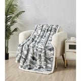 Plazatex Alaska Sherpa Decorative Super Soft Throw Blanket for Sleep/Decor 50" X 60" Grey