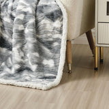Plazatex Alaska Sherpa Decorative Super Soft Throw Blanket for Sleep/Decor 50" X 60" Grey