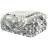 Plazatex Alaska Sherpa Decorative Super Soft Throw Blanket for Sleep/Decor 50" X 60" Grey