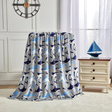 Plazatex Shark Plush Decorative All Season Plum Throw Blanket 50" x 60" Blue