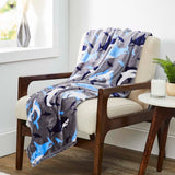 Plazatex Shark Plush Decorative All Season Plum Throw Blanket 50" x 60" Blue