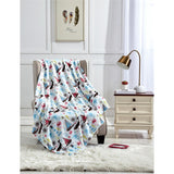 Plazatex Sea Life Plush Decorative All Season Plum Throw Blanket 50" x 60" Blue