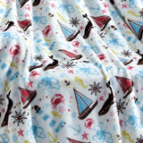 Plazatex Sea Life Plush Decorative All Season Plum Throw Blanket 50" x 60" Blue