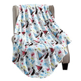 Plazatex Sea Life Plush Decorative All Season Plum Throw Blanket 50" x 60" Blue