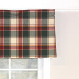 RLF Home Cabin Plaid Tailored 100% Cotton with Fully Lined 3" Rod Pocket Valnance for Windows 50" x 14" Forest