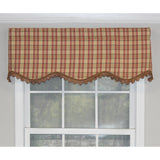 RLF Home Bazaar Plaid Trimmed Provance 100% Cotton with Fully Lined 3" Rod Pocket Valnance for Windows 50" x 15" Cornflower