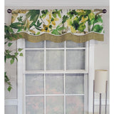 RLF Home Jungla Trimmed Glory 100% Cotton with Fully Lined 3" Rod Pocket Valnance for Windows 50" x 16" Forest