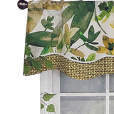 RLF Home Jungla Trimmed Glory 100% Cotton with Fully Lined 3" Rod Pocket Valnance for Windows 50" x 16" Forest