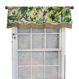 RLF Home Jungla Trimmed Glory 100% Cotton with Fully Lined 3" Rod Pocket Valnance for Windows 50" x 16" Forest