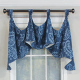 RLF Home Paisley Tab Window Treatment Valance 4" Top Tabs 50" x 20" Blue