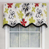 RLF Home Aria Ruffled Window Treatment Provance Valance 3" Rod Pocket 50" x 17" Multi/Ivory