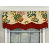 RLF Home Seabed Glory Window Treatment Valance 3" Rod Pocket 50" x 16" Oyster