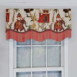 RLF Home Madhubala Glory Pattern "B" Elephant on Sides Window Treatment Valance 3" Rod Pocket 50" x 16" Spice Red