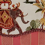 RLF Home Madhubala Glory Pattern "B" Elephant on Sides Window Treatment Valance 3" Rod Pocket 50" x 16" Spice Red
