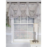 RLF Home Luxurious Modern Design Classic Sheers Victory Swag 3-Scoop Window Valance 50" x 25"