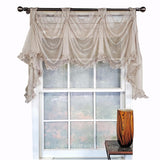 RLF Home Luxurious Modern Design Classic Sheers Victory Swag 3-Scoop Window Valance 50" x 25"