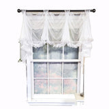 RLF Home Luxurious Modern Design Classic Sheers Victory Swag 3-Scoop Window Valance 50" x 25"