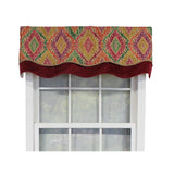 RLF Home Icicles Trimmed Glory 100% Cotton with Fully Lined 3" Rod Pocket Valnance for Windows 50" x 16" Multi