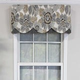 RLF Home Verona Petticoat Modern Premium Design Printed Valance 3" Rod Pocket 50" x 15" Sand/Gray