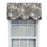 RLF Home Verona Petticoat Modern Premium Design Printed Valance 3" Rod Pocket 50" x 15" Sand/Gray
