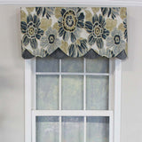 RLF Home Verona Petticoat Modern Premium Design Printed Valance 3" Rod Pocket 50" x 15" Blue/Gray
