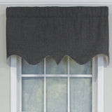 RLF Home R-Crosby Essential Solid Color Fabric Printed Regal Valance 3" Rod Pocket 50" x 17" Iron Charcoal